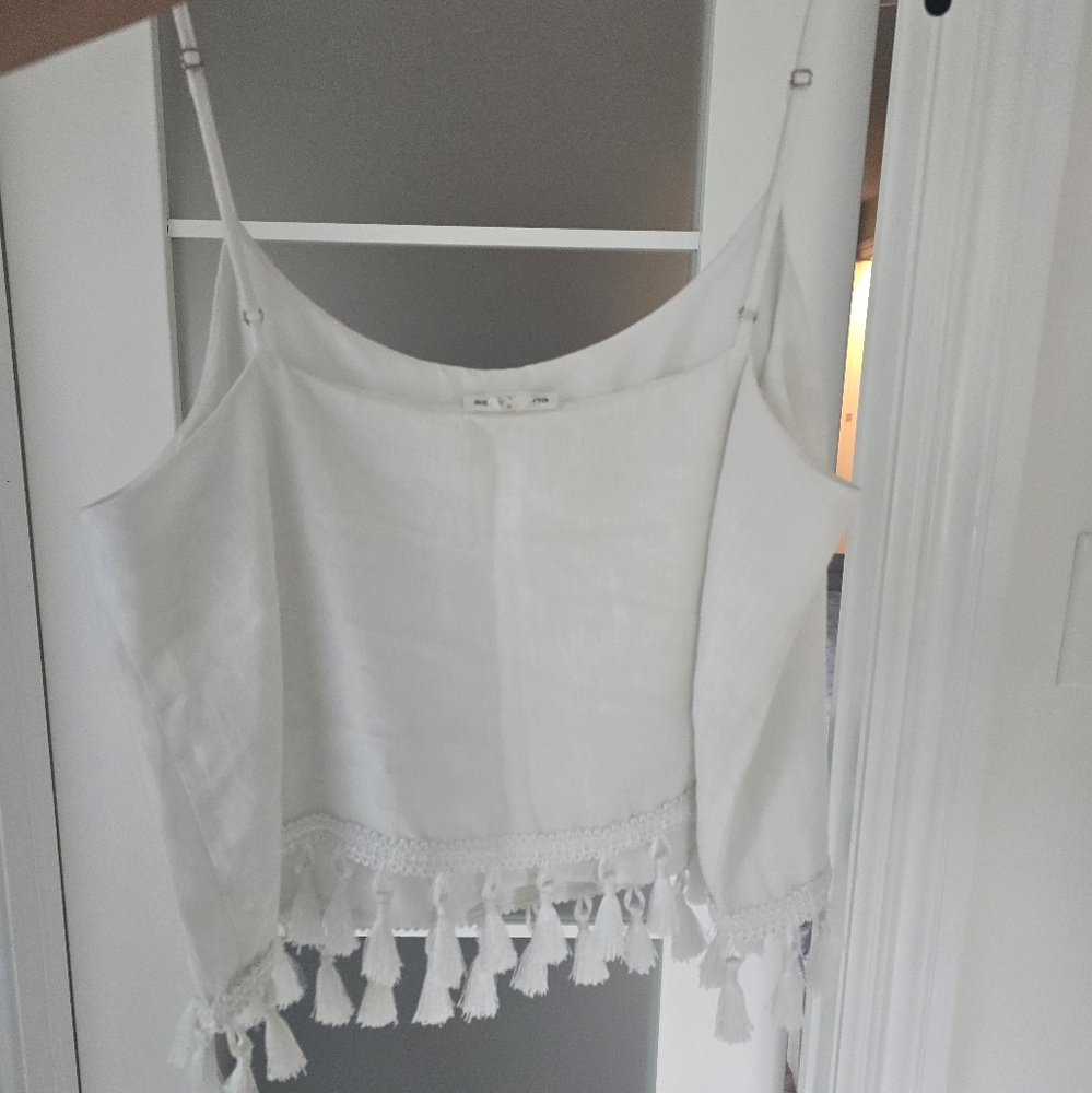Linen Top With Tassel Size Large